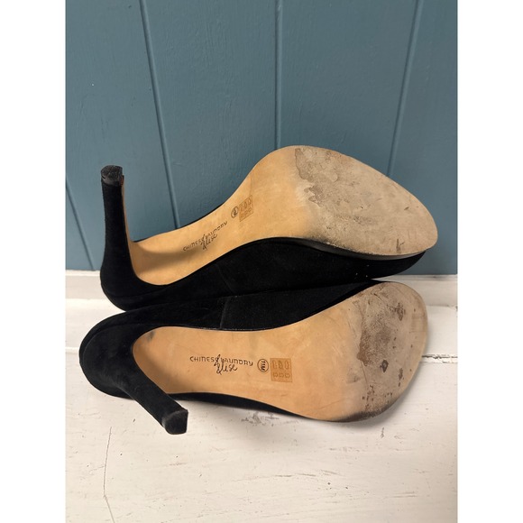 Chinese Laundry Muse‎ Black Suede Leather Platform Stiletto High Heel Pumps 11 - Picture 6 of 7